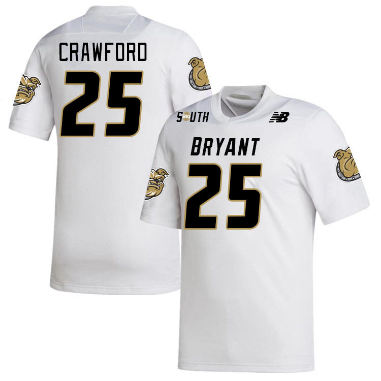 Men-Youth #25 Marcus Crawford Bryant Bulldogs 2023 College Football Jerseys Stitched-White